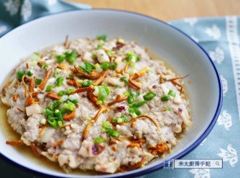 《土魷蟲草花燕麥蒸肉餅》