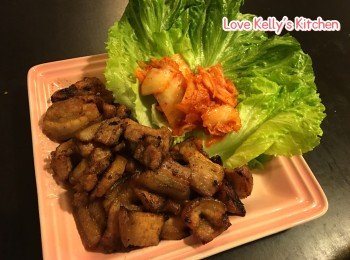 [簡易韓式菜] 韓醬煎腩肉配生菜