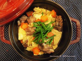 [Staub cook] 枝竹排骨豆腐煲