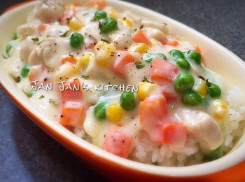 簡易白汁雞皇飯