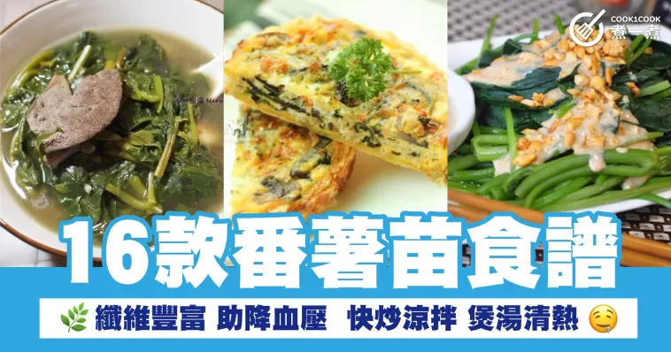 16款番薯苗食譜 纖維豐富 助降血壓 快炒涼拌 煲湯清熱