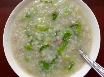 菜心瘦肉粥