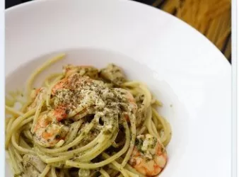 香草檸檬雞枊海蝦意大利麵