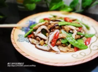 鮮菇荷蘭豆炒豆包