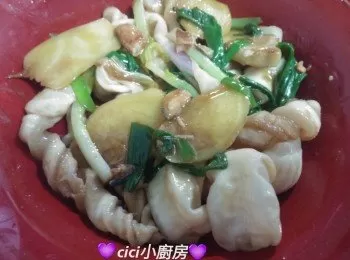 煮食記錄: 咸香薑蔥爆魚卜