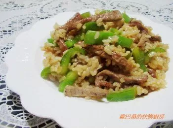 [剩飯再利用]~青椒牛肉炒飯