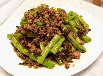 欖菜肉鬆炒四季豆