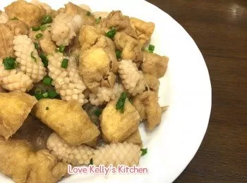 [簡易小菜] 蝦醬魷魚豆卜炒粉絲