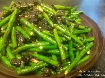 素食菜式 - 欖角炒豆角