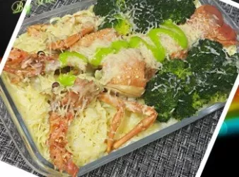 芝士牛油焗龍蝦(伊麵底)