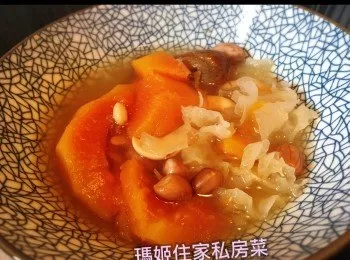 花生眉豆木瓜素湯