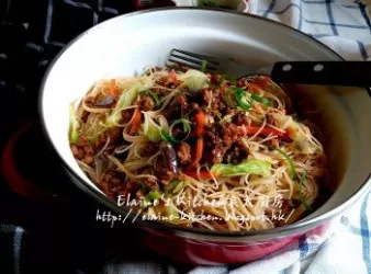 茄子肉燥炒米粉