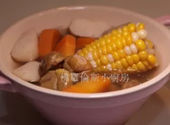 合掌瓜、紅蘿蔔、粟米、栗子、馬蹄湯 (素湯)
