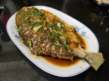 青芥末蜜汁煎鯧魚