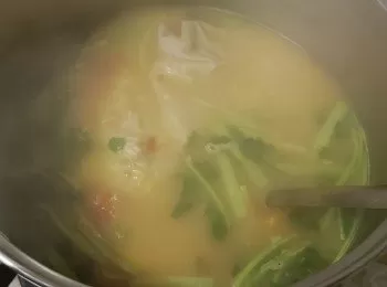 香菜木瓜番茄魚尾湯