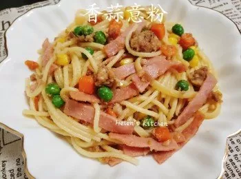 香蒜肉絲意粉