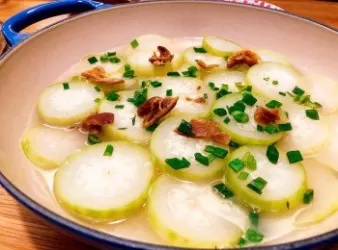 是日晚餐：無水都可以蒸既節瓜？！