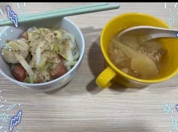 麻醬帶子烏冬+雪耳蘋果水