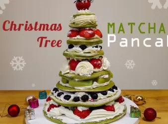 抹茶鬆餅聖誕樹
