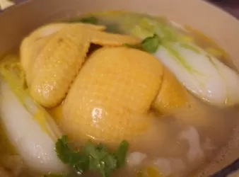 菜膽雲吞雞 半隻雞就可以做早一湯一餸