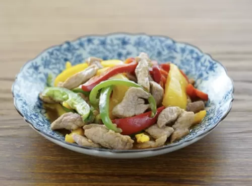 三色椒炒肉絲Bell Pepper stir fried Pork Lean