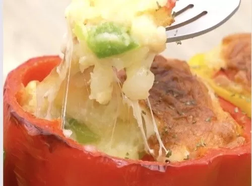 【清新健康食譜】三色椒薯蓉杯 Baked Mashed Potato in Bell Pepper