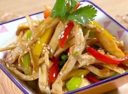 【家常食譜】涼拌素雞絲 Vegan Chicken (Oyster mushroom) Salad