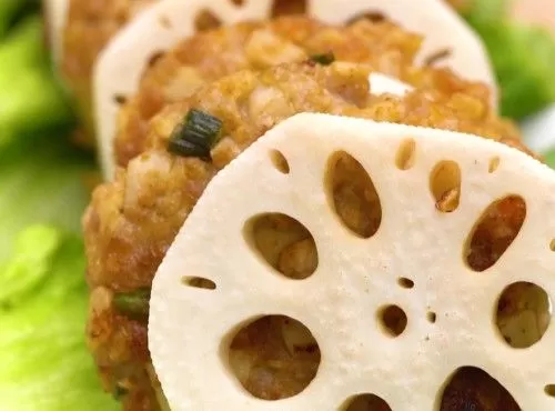 【鹹香惹味】蓮藕蝦米煎肉餅 Pan fried patty with lotus root and dry shrimp