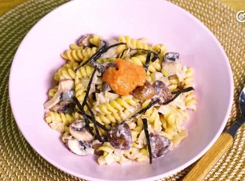 意日Fusion｜明太子蘑菇螺絲粉 Mentaiko (spicy cod roe)  mushroom fusilli