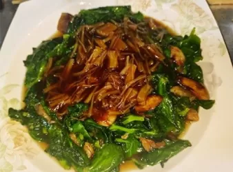 【家常小菜】豬油渣蒜子瑤柱豆苗