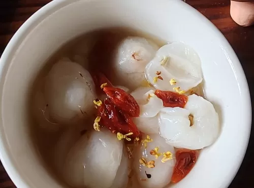 桂花酒釀蒸荔枝