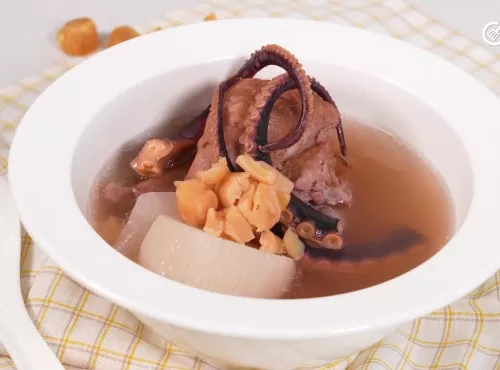 章魚瑤柱鹹豬骨蘿蔔湯｜夏日湯水｜清熱生津｜開胃健脾｜滋陰補血｜甜味濃郁