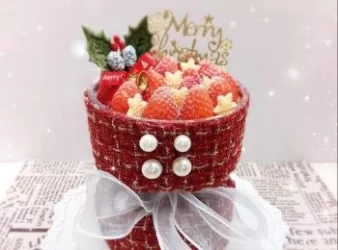 朱古力醬夾層聖誕手捧花束芝士蛋糕