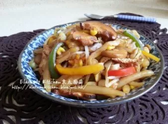 [一人餐] 三色椒素炒銀針粉