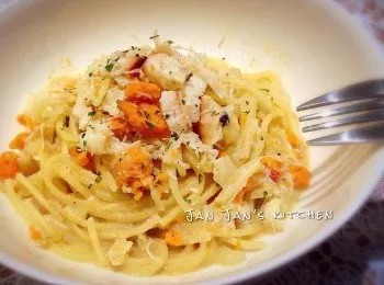 白酒汁忌廉蟹肉意粉