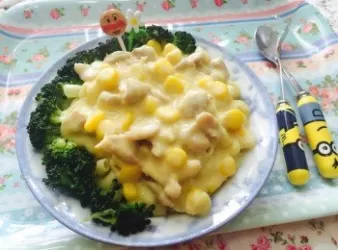 超香濃！【芝士栗米肉粒通粉】