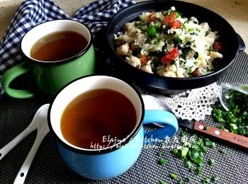 芋頭粒臘味薑蔥炒飯 , 西洋菜蜜