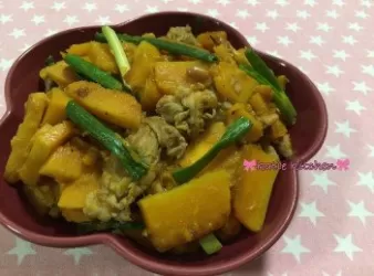 麵醬南瓜炒黑豚肉