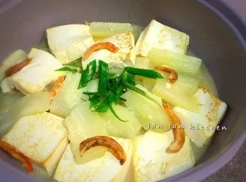 蝦乾節瓜豆腐煲【今晚食乜撚手小菜】