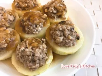 [簡易蒸食譜] 冬菇肉碎釀節瓜