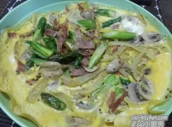 蘆筍磨菇煙肉蛋餅