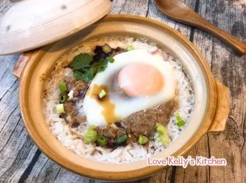 [簡易煲仔飯] 窩蛋牛肉煲仔飯