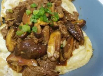 [家常小菜篇] 蠔油鮮菇牛肉豆腐