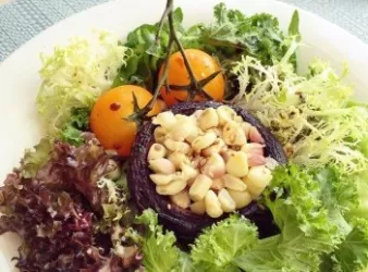 香烤大啡菇田園沙拉配油醋汁