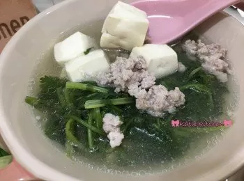 芫荽肉碎豆腐滾湯