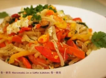 麵醬青口炒烏冬