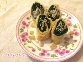 涼拌芝麻菠菜蛋卷
