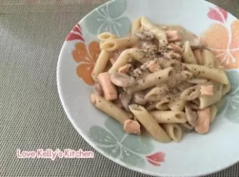 三文魚蘑菇長通粉