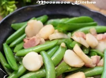 【煙肉帶子炒甜豆】