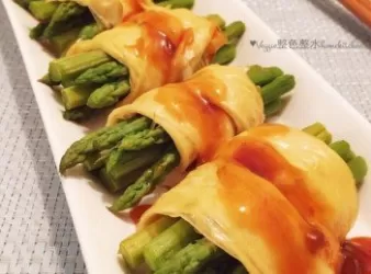 清蒸腐竹小蘆筍卷